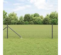 vidaXL Welded Wire Fence with Spikes 50 x 0.8 m PVC-coated Steel Grey