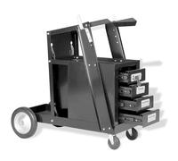 vidaXL Welding Cart with 4 Drawers Black