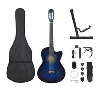 vidaXL 12 Piece Western Guitar Set with Equalizer and 6 Strings Musical Instrument for Learning Music Children Music Player Blue