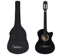 vidaXL Western Classical Guitar Set 12 Piece with 6 Strings Black 38" Guitar