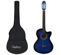 vidaXL Western Guitar Set 12 Piece with Equalizer and 6 Strings Entertainment Musical String Acoustic Adult Student Full Size Instrument Blue