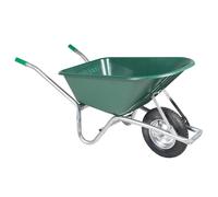 vidaXL Wheelbarrow Green 90 L 150 kg Galvanised Steel and Plastic