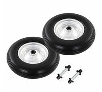 vidaXL Wheelbarrow Wheels 2 pcs with Axles Solid PU 4.00-8 390 mm
