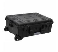 vidaXL Wheeled Flight Case-Black 63x50x23cm PP/ABS Retractable Handle, Foam Insert, Lockable, Shock/Water Resistant