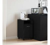 vidaXL Wheeled Side Cabinet Black Oak 33 x 38 x 60 cm Engineered Wood
