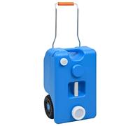 vidaXL Wheeled Water Tank - Outdoor, Camping, Caravan, Camper Water Storage, Blue, High-Density Polyethylene Polypropylene, 25L Capacity