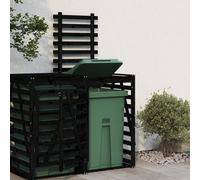 vidaXL Wheelie Bin Storage Extension Black Solid Wood Pine