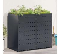 Wheelie Bin Storage Anthracite Powder-Coated Steel 136x77.5x121.5cm Weatherproof