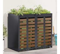 vidaXL Wheelie Bin Storage for 2 Bins Anthracite 136 x 77.5 x 121.5 cm, Garden and Terrace, Modern Waste Solution, Ventilated Bin Storage, Outdoor Organizer, Chic Enclosure, Space-Saving Shed