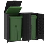 vidaXL Wheelie Bin Storage for 2 Bins Black 138x79x117 cm Steel