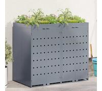 VidaXL Wheelie Bin Storage For 2 Bins Light Grey 136 X 77.5 X 121.5 Cm