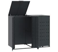 vidaXL Wheelie Bin Storage for 2 Bins Rubbish Trash Cover Anthracite Steel