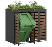 vidaXL Wheelie Bin Storage for 2 Bins Anthracite 136 x 77.5 x 121.5 cm, Garden and Terrace, Modern Waste Enclosure, Expandable Outdoor Bin Organizer, Functional Storage for Management