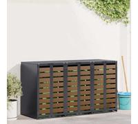vidaXL Wheelie Bin Storage for 3 Bins Anthracite 204 x 77.5 x 115.5 cm