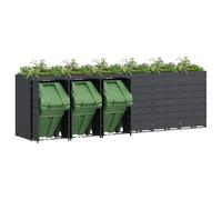 Wheelie Bin Storage with Planter Roof Powder-coated Steel Unit vidaXL