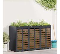 vidaXL Wheelie Bin Storage for 3 Bins Anthracite 204 x 77.5 x 121.5 cm