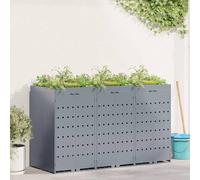 Wheelie Bin Storage with Planter Roof Powder-coated Steel Unit vidaXL