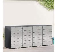 vidaXL Wheelie Bin Storage for 4 Bins Anthracite 272 x 77.5 x 115.5 cm