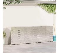 Wheelie Bin Storage StainlessSteel Silver 340x77.5x115.5cm Expandable Ventilated