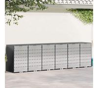 vidaXL Wheelie Bin Storage for 6 Bins Anthracite 408 x 77.5 x 115.5 cm