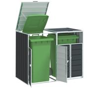 vidaXL Wheelie Bin Storage for Double Bins Anthracite 144x81x113 cm Steel