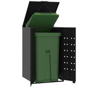 vidaXL Wheelie Bin Storage for Single Bin Garden Store Trash Cover Black Steel