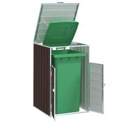 vidaXL Wheelie Bin Storage for Single Bin Brown 72x81x115 cm Steel