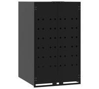vidaXL Wheelie Bin Storage for Single Bin Black 69x79x117 cm Steel