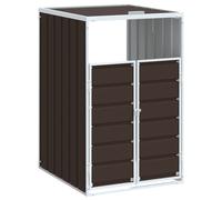 vidaXL Wheelie Bin Storage for Single Bin Brown 72x81x115 cm Steel