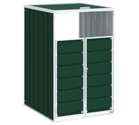 vidaXL Wheelie Bin Storage for Single Bin Garden Store Trash Cover Green Steel