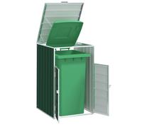 vidaXL Wheelie Bin Storage for Single Bin Garden Store Trash Cover Green Steel