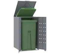 vidaXL Wheelie Bin Storage for Single Bin Grey 69x79x117 cm Steel UK