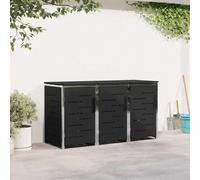 vidaXL Wheelie Bin Storage Stainless Steel Black