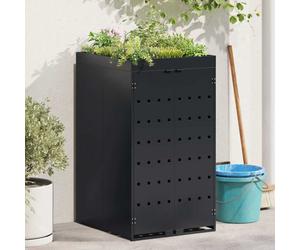vidaXL Wheelie Bin Storage with Planter Roof for Single 240L Bin Black