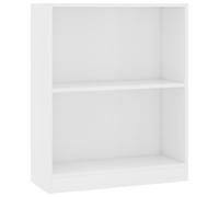 vidaXL White 2-Tier Bookshelf & Standing Cabinet | Durable Engineered Wood, 60x24x74.5 cm, 800855