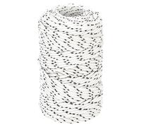 (2 mm/ 100 m) vidaXL Braided Boat Rope Polyester Sturdy Yacht Cable Black/White Multi Sizes