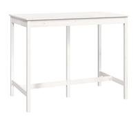 vidaXL White Bar Table - Solid Pine Wood, Sturdy and Stable - Ideal for Dinners, Parties, or Home Decor - 140x80x110 cm
