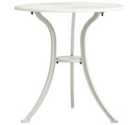 Vidaxl Garden Table White 62X62X65 Cm Cast Aluminium