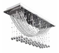 vidaXL White Ceiling Lamp with Glittering Glass Crystal Beads Home Indoor Bedroo