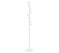 vidaXL White Coat Stand Freestanding - Powder-coated Iron Clothes Hanger with Marble Base, 176 cm Tall Clothing Rack for Home and Office Use