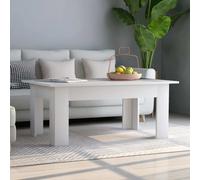 vidaXL White Coffee Table - Engineered Wood, 100x60x42 cm, Stylish End Table & Plant Stand (801179)