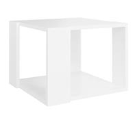 vidaXL White Coffee Table with Storage Shelf - Compact, Modern Scandinavian Engineered Wood Design, Square Shape for Living Room