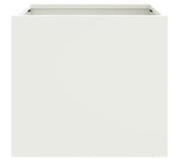 vidaXL White Cold-Rolled Steel Planters - Rectangular Garden/Patio Planter Boxes, 32x30x29 cm, Assembly Required, Set of 2