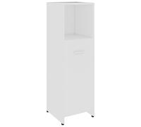 vidaXL White Engineered Wood Bathroom Cabinet Under Basin - 30x30x95 cm, 1 Door, 3 Compartments (802588)