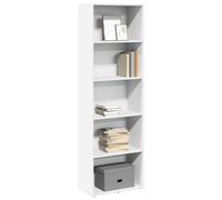 vidaXL White Engineered Wood Bookcase & Storage Cabinet - Open-Shelf Bookshelf 857917