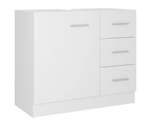 vidaXL White Engineered Wood Sink Cabinet - Bathroom Cupboard with 3 Drawers, 1 Compartment, 63x30x54 cm | 804184