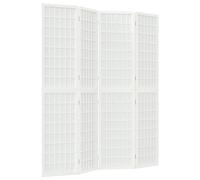 vidaXL White Japanese-Style Shoji Screen Room Divider - Natural Fir Wood & Translucent Rice Paper, 160x170 cm for Living Room/Bedroom Privacy