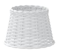 vidaXL White Lamp Shade for E27 Bulbs - Handcrafted Wicker with Painted Iron Holder - Versatile Ceiling or Table Lampshade.