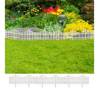 vidaXL White Lawn Divider 17 pcs / 10 m