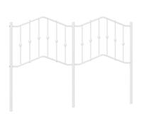 vidaXL White Metal Headboard for Bedroom Home - Sturdy, Powder-Coated Steel Bed Header for Excellent Back Support - 146x4x98 cm